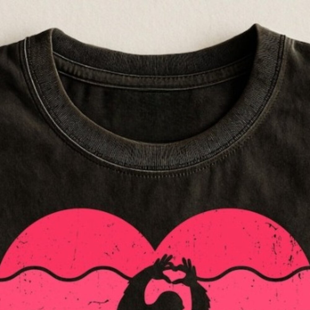 Valentine Bigfoot Shirt, Sasquatch Love Heart Tee - Picture 3 of 4